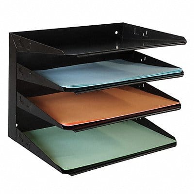 Desk Organizer Letter 4 Compartment Blk