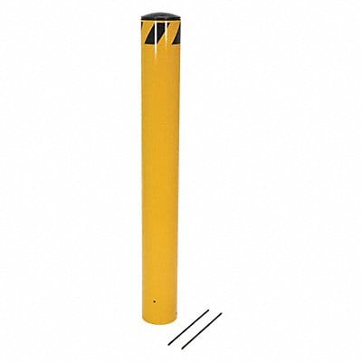 Bollard 47 2/5 in H Yellow Carbon Steel