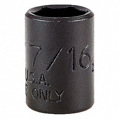 Socket Steel Blk Oxd 7/16 in