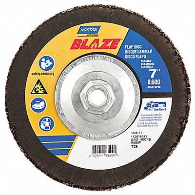 H7409 Fiber Disc 7 in Dia 5/8in Arbor 40 Grit