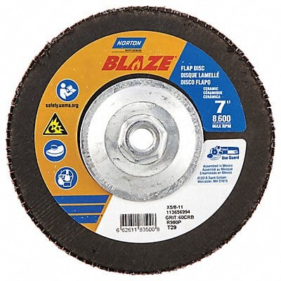 H7409 Fiber Disc 7 in Dia 5/8in Arbor 60 Grit