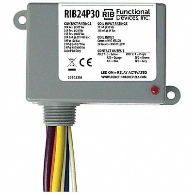 Prewired Relay 24VAC/DC 30A DPDT