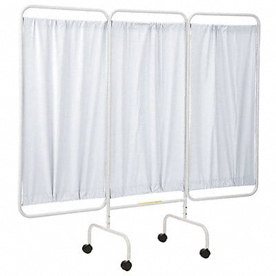 Privacy Screen w/Casters 3 Panel White