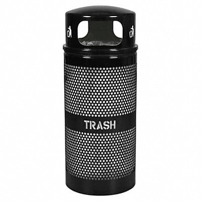 Trash Can 34 gal Black Steel