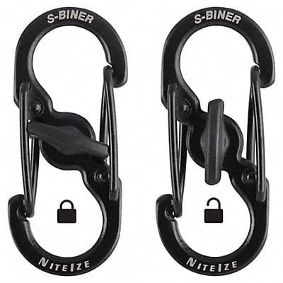 Locking Carabiner 1-2/5 in Steel Black