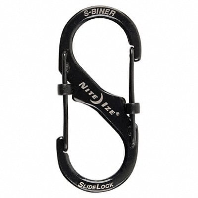 Locking Carabiner 2 in Steel Black