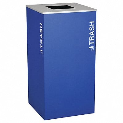 Trash Can Square 36 gal Blue