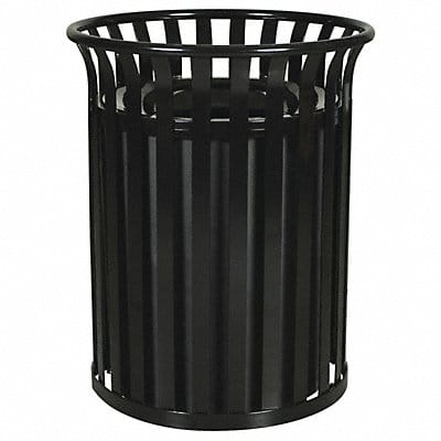 J6407 Trash Can 35 gal Black Steel