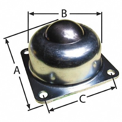 Ball Transfer Flange 1-1/2 Ball Dia.