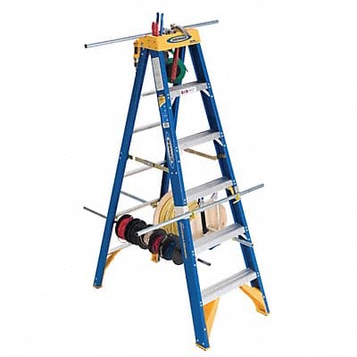 Stepladder Fiberglass 12 ft H 375 lb Cap