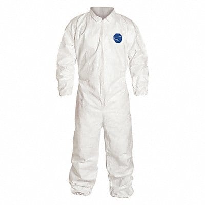 Collared Coverall Elastic White 3XL PK25