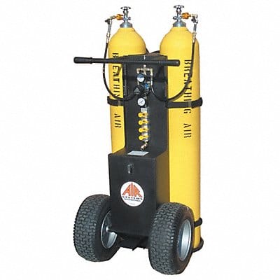 Air Cylinder Cart Black Straight Handle