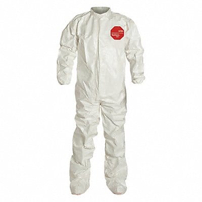 Collared Coveralls L Wht Tychem 4000 PK4