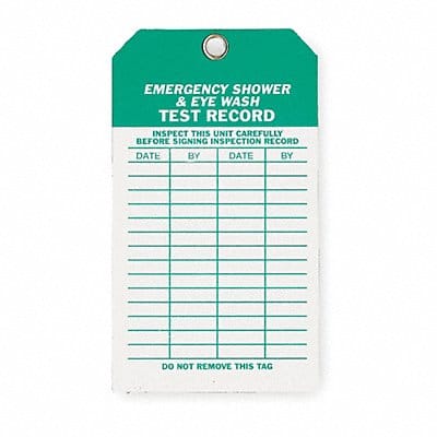 Emer Sh  Eye Wash Test Rcd Tag Met PK10