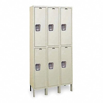 K4120 Wrdrb Lockr Solid 3 Wide 2 Tier Tan