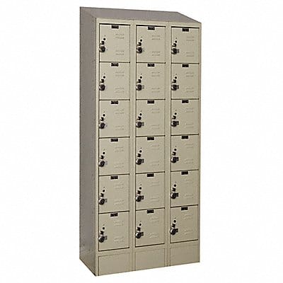 D4836 Box Lockr Lvred 3 Wide 6 Tier Tan