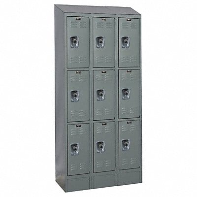 D4825 Wardrobe Locker Lvrd 3 Wide 3 Tier Gray