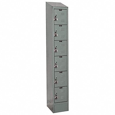 D4831 Box Locker Louvered 1 Wide 6 Tier Gray