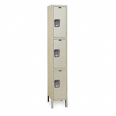 K4117 Wrdrb Lockr Solid 1 Wide 3 Tier Tan