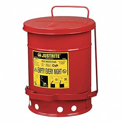 F8383 Oily Waste Can 6 gal Steel Red