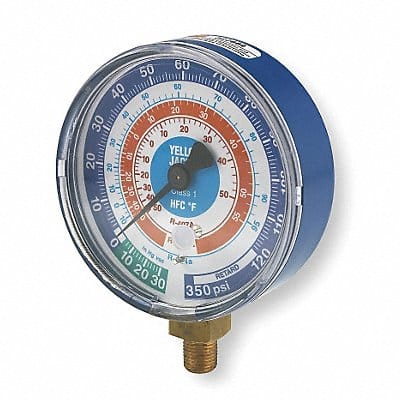 Gauge 3-1/8 In Dia Low Side Blue 350 psi