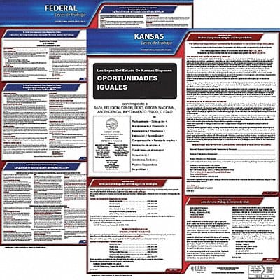 Labor Law Poster Kit KS Spanish 19 in W