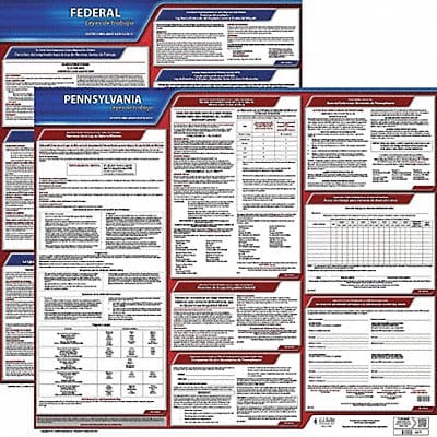 Labor Law Poster Kit PA Spanish 27 in W