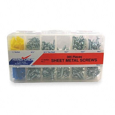 Sheet Metal Screw Asst Pan Zinc 365 PC