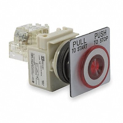 H6946 Illuminated Push Button 30mm 1NO/1NC Red