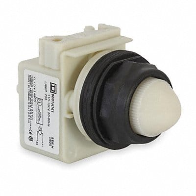 H4506 Pilot Light 30mm Plastic White 120VAC