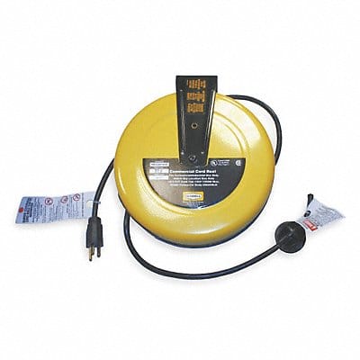 Cord Reel 25 ft 16/3 SJT Yellow 120VAC