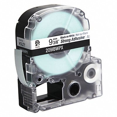 Label Tape Blk/White Strng Adhesive 3/8