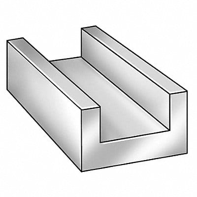 U Channel UHMWPE White 10ftL 1.25 Leg