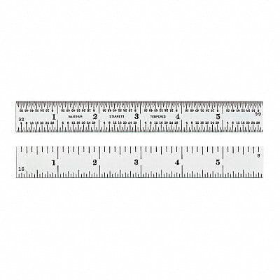 Ruler Spring-Tempered Steel 6 L x 3/4 W