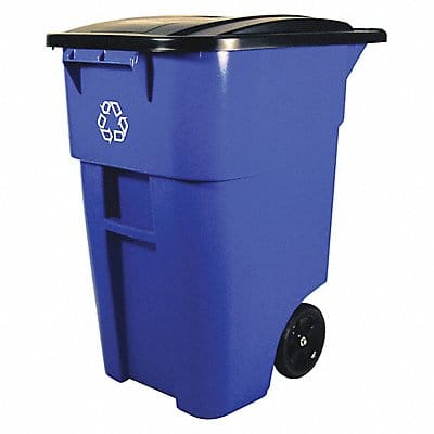 Mobile Recycling Container Blue 50 gal.