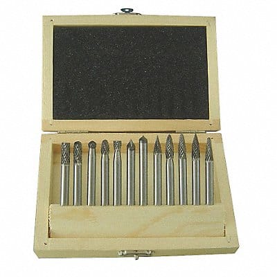 Carbide Bur Set Dbl Cut 1/4 12pcs