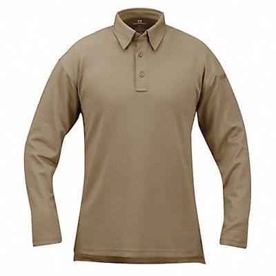 Tactical Polo L Long Sleeve Silver Tan