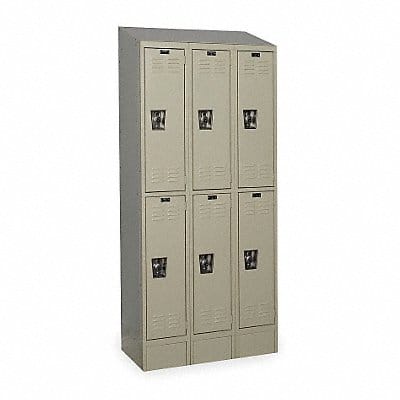 D4823 Wrdrb Lockr Lvrd 3 Wide 2 Tier Tan