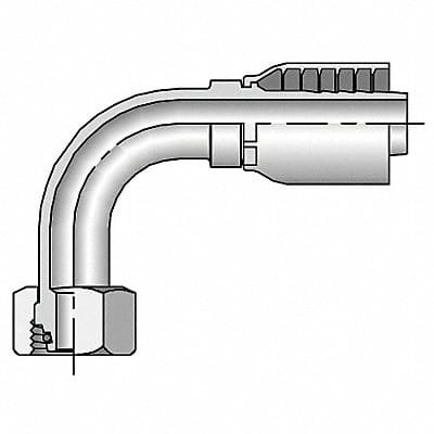 Crimp Fitting 90 Deg 1 I.D. F Metric