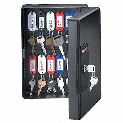 Key Box Wall Mount Steel Gloss Black