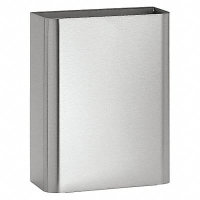 Wastebasket Rectangular 6-1/2 gal Silver