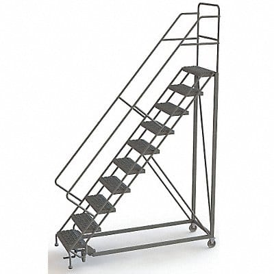 Rolling Ladder 10 Steps Serrated Tread