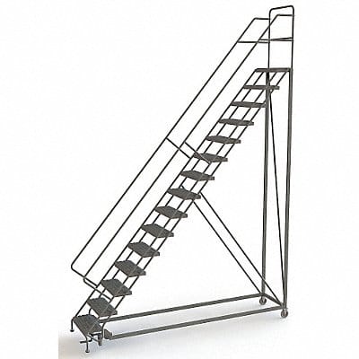 Rolling Ladder 15 Steps Serrated Tread