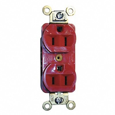 Receptacle Red 15 A 2P3W Back Side 1PK