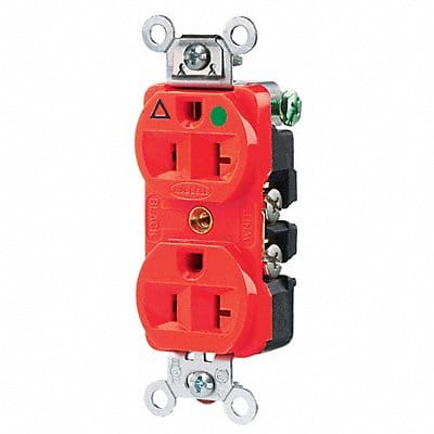 Receptacle Red 20 A 2P3W Back Side 1PK