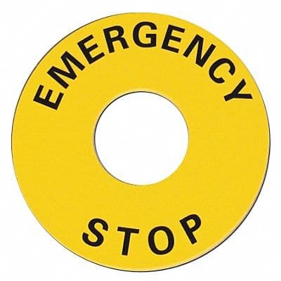 Legend Plate Emergency Stop Black/Yellow