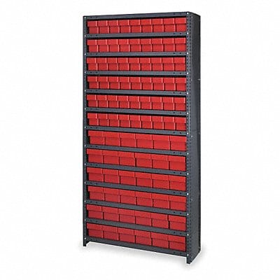 D5601 Enclosed Bin Shlvng 18x75x36in Red