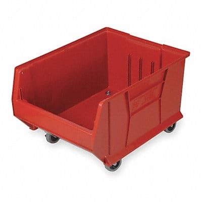 E4549 Mobile Bin Red Polypropylene 12 in