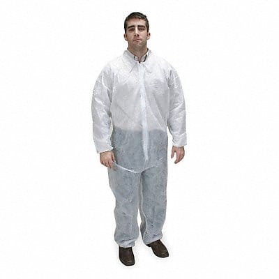 D2176 Collared Coveralls Whte XL Elastic PK25