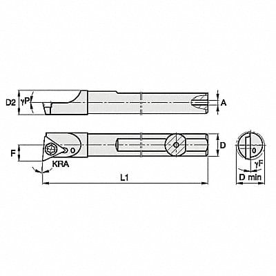 Indexable Boring Bar 0.3580 HSS